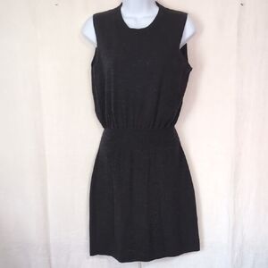 Theory Dark Grey Wool Sleeveless Dress Cinched Waist Size Medium
